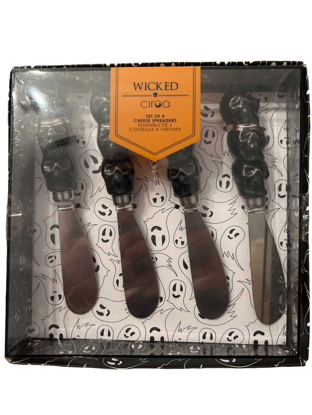 Wicked Ciroa Halloween Black Skulls cheese spreaders